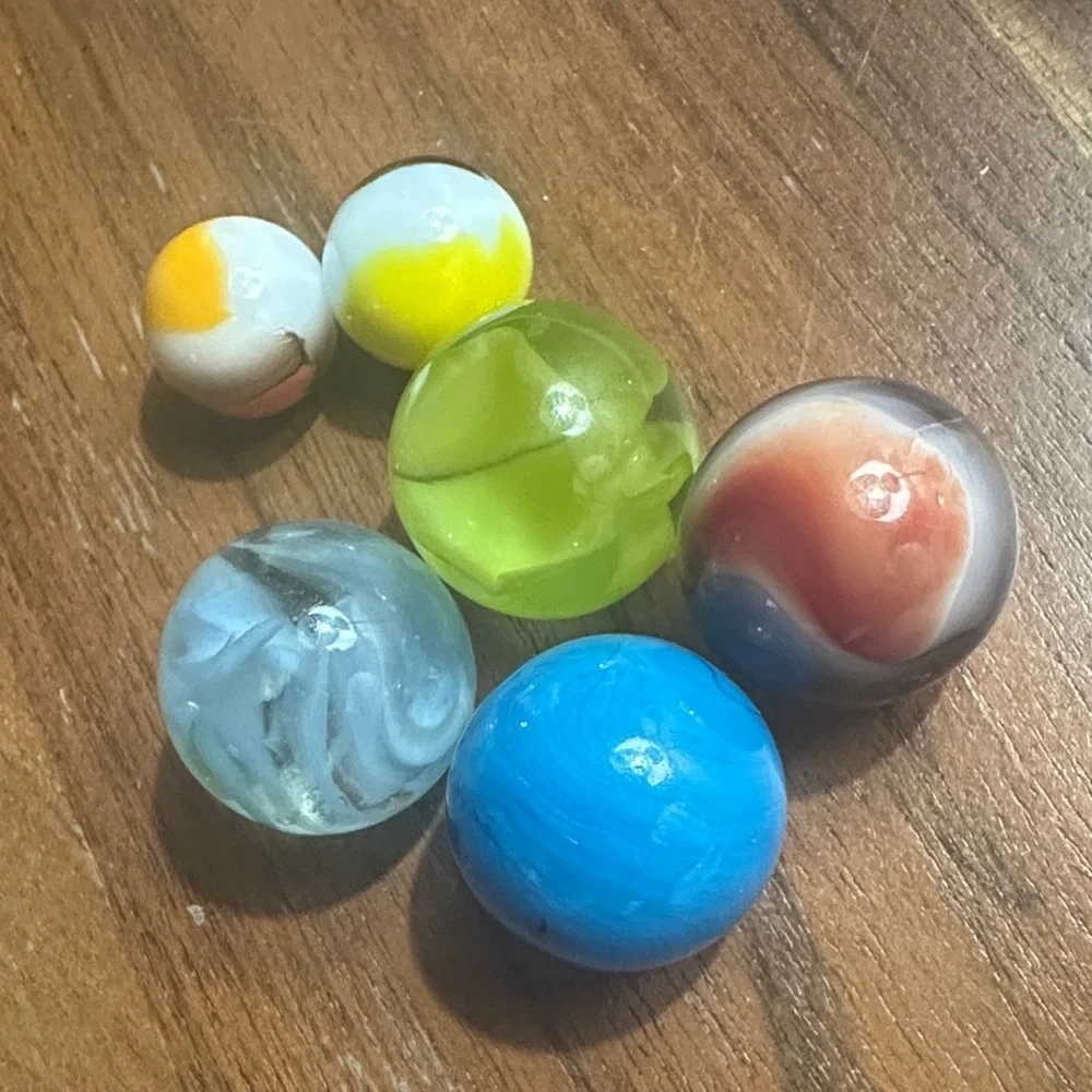Colorful Glass Marbles Set of 6